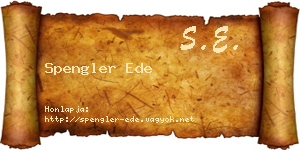 Spengler Ede névjegykártya